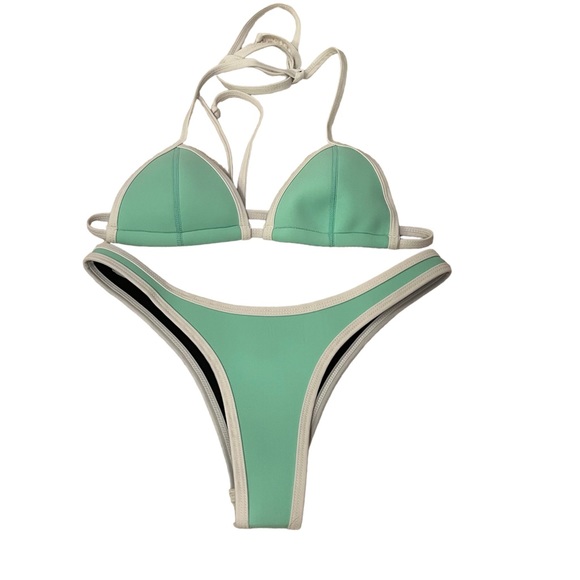 Hoaka Swimwear Mint Green Varsity Bikini - Picture 1 of 5